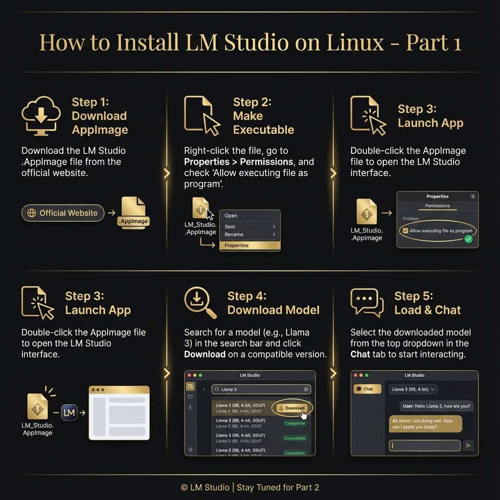 how to install Lm studio info graphics