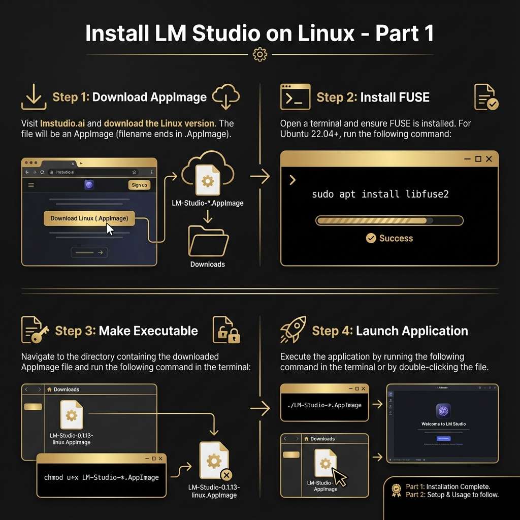how to install Lm studio info graphics