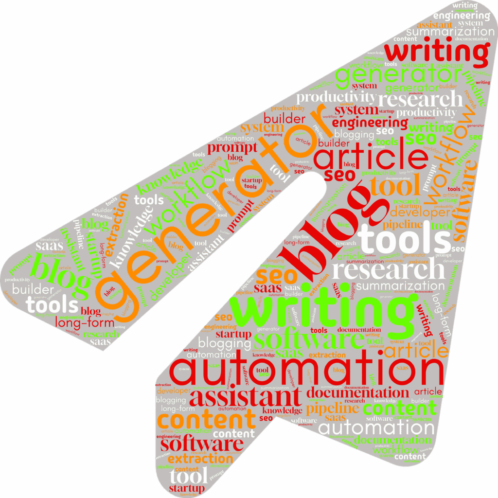 Article Wordcloud of a KITE icon filled with keyword text 