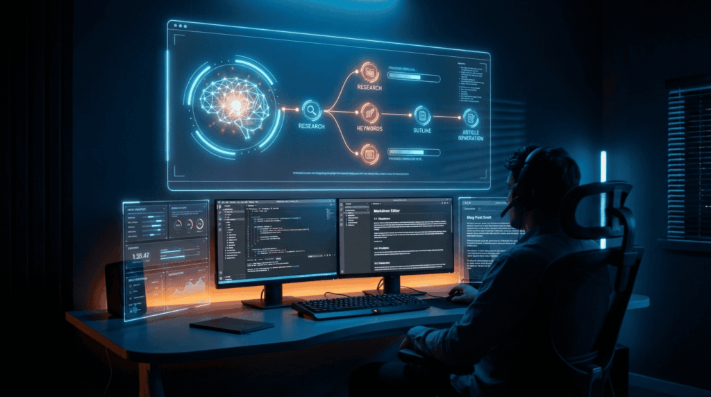 AI blog generation  Ai blog automation Gemini AI for automated research and SEO content creation