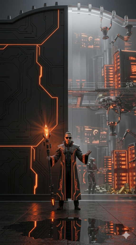 The Gatekeeper image of Rens Wunnink gatekeeping mysterious value like a digital wizard portrait mode. 
