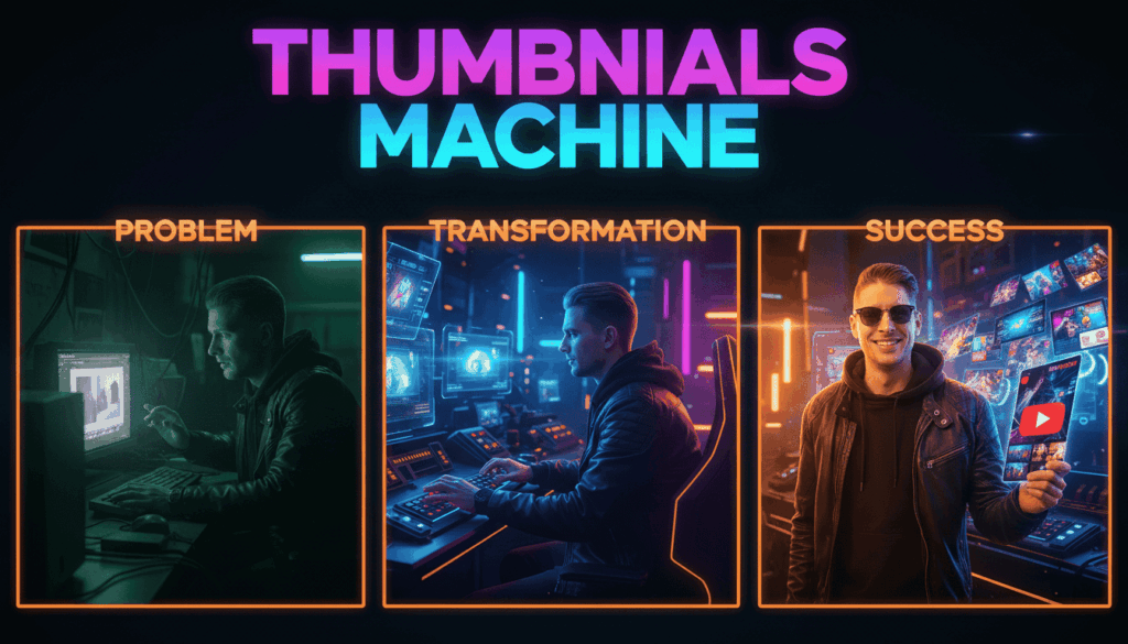 AI-generated YouTube thumbnail app image results Rens Wunnink optimized for high CTR using Gemini AI design tools